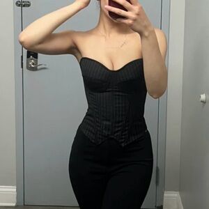 SHEIN Black Pinstripe Tank Top